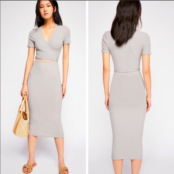 NWT Free People VroomVroom ORANGE MIDI DRESS:M8/10 - Picture 4 of 4